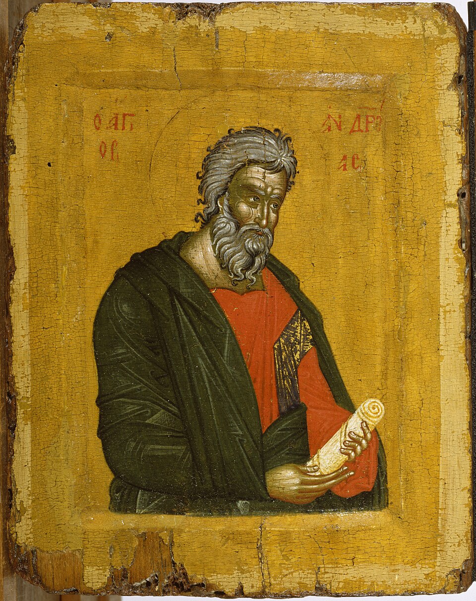Icon of Saint Andrew the Apostle, Greek panel, 14th century