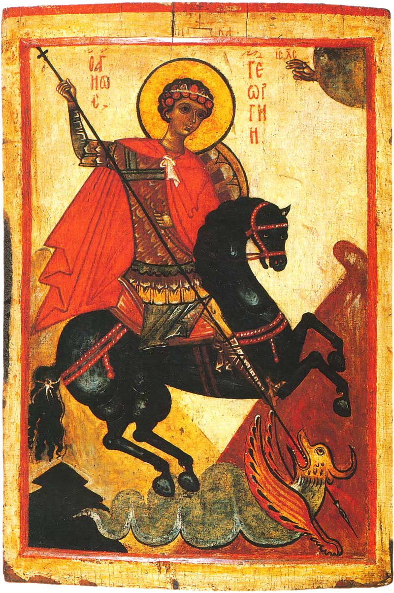 Icon of Saint George and the dragon, Novgorod, mid-14th century